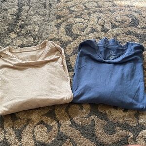 George Long Sleeve Tees in Blue and Tan